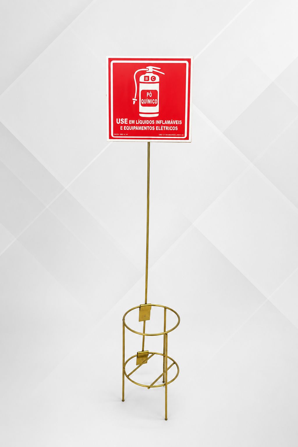 Suporte com haste e placa de sinalização para extintor — Zanella Extintores Itu SP